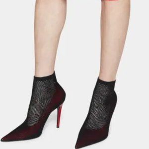 LOEWE 105mm Fishnet Stiletto Bootie Pumps